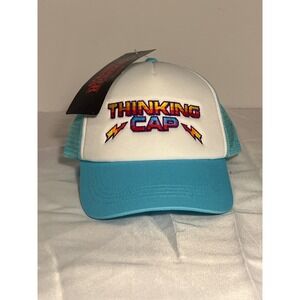 Netflix Stranger Things Thinking Cap Trucker Hat Turquoise White